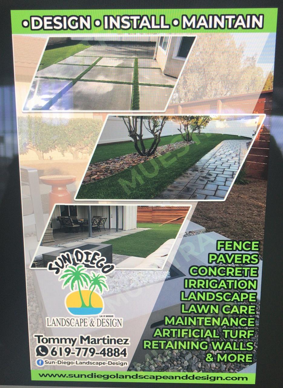 SUN DIEGO LANDSCAPE & DESIGN completed landscape project in San Diego showcasing professional installation and design